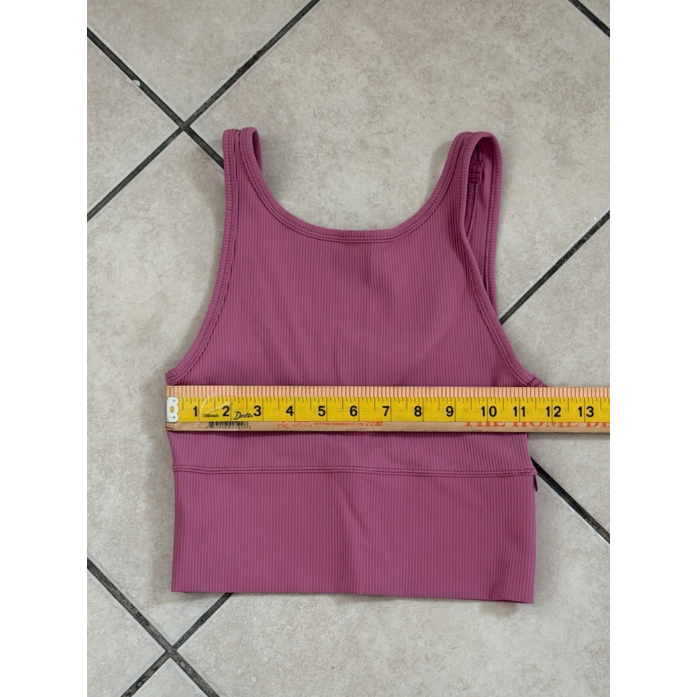 LULULEMON POWER PIVOT TANK TOP RIB PINK SIZE 2 PTP 11.5” - Picture 2 of 6